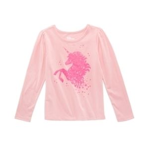 Epic Threads Pink Unicorn Glitter Tee, Size 6 Girls